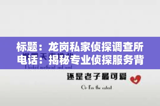 标题：龙岗私家侦探调查所电话：揭秘专业侦探服务背后的故事