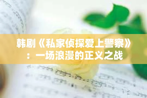 韩剧《私家侦探爱上警察》：一场浪漫的正义之战