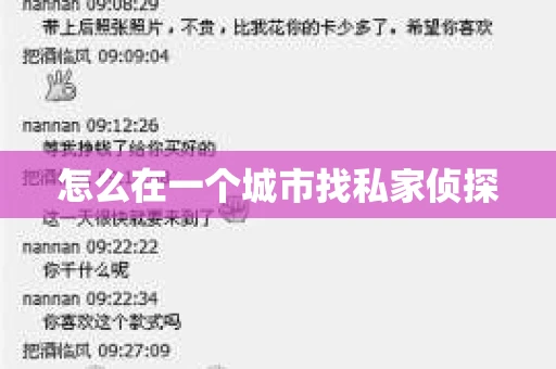 怎么在一个城市找私家侦探