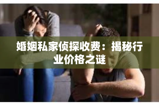 婚姻私家侦探收费：揭秘行业价格之谜
