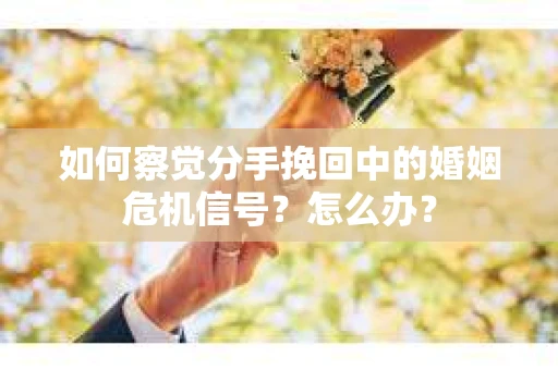 如何察觉分手挽回中的婚姻危机信号？怎么办？
