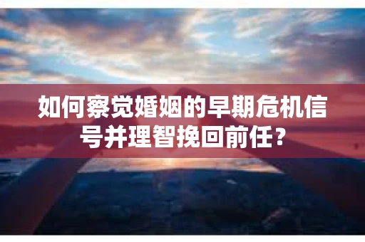 如何察觉婚姻的早期危机信号并理智挽回前任？